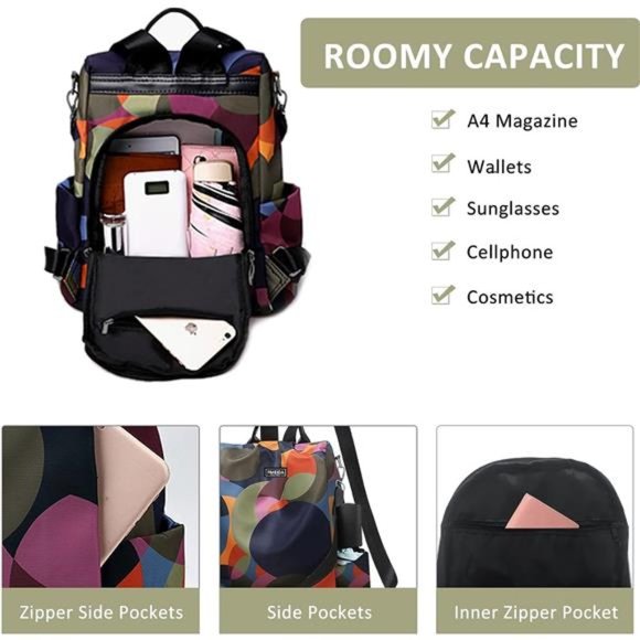 Women\'s Backpack Purse Anti Theft Convertible Casual Shoulder Bag Waterproof